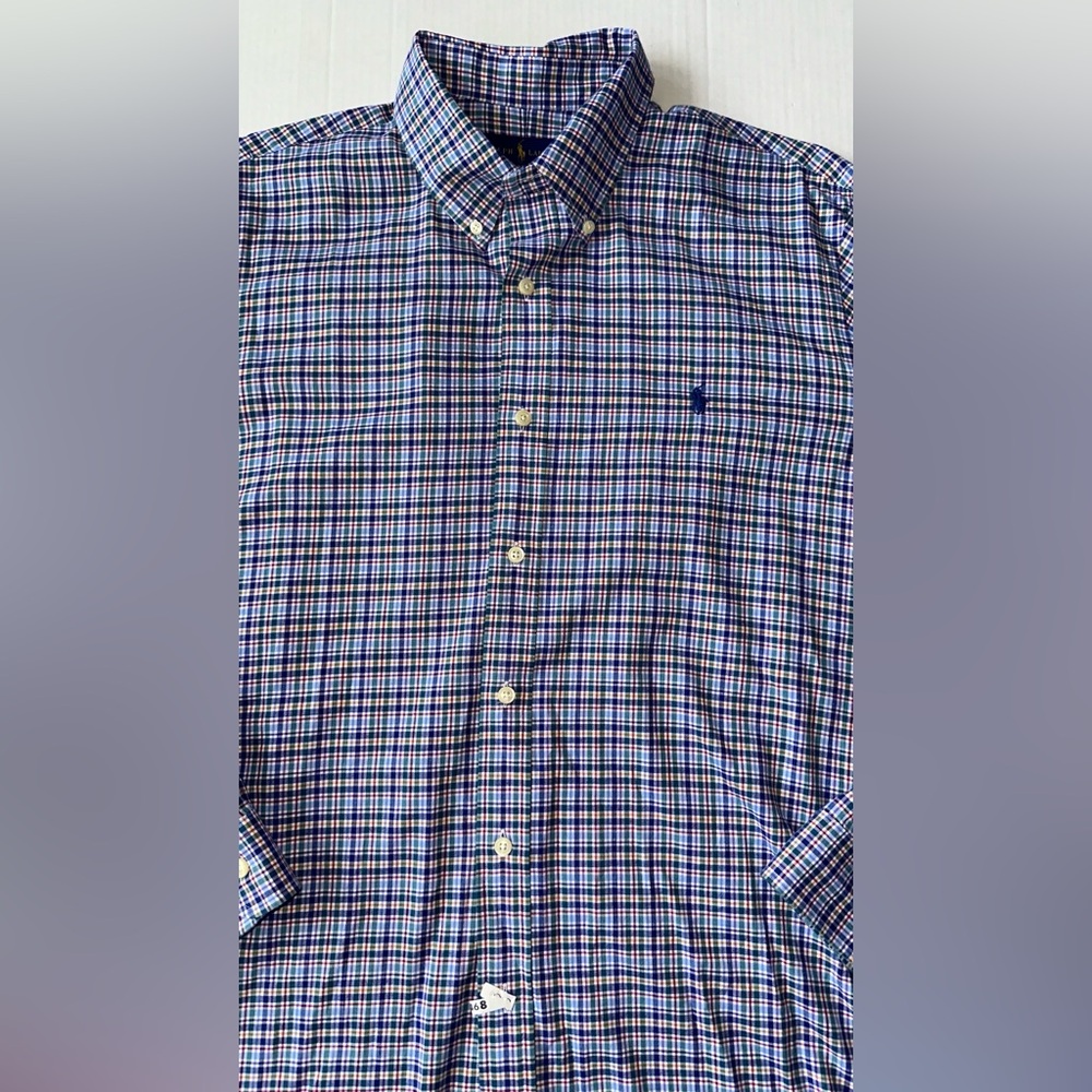Polo Ralph Lauren Shirt Mens‎ XL Blue Gingham Button Down Long Sleeve